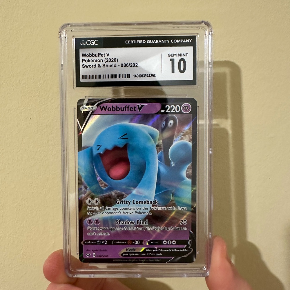 Pokemon Wobbuffet V Card — Blue, Purple, Black